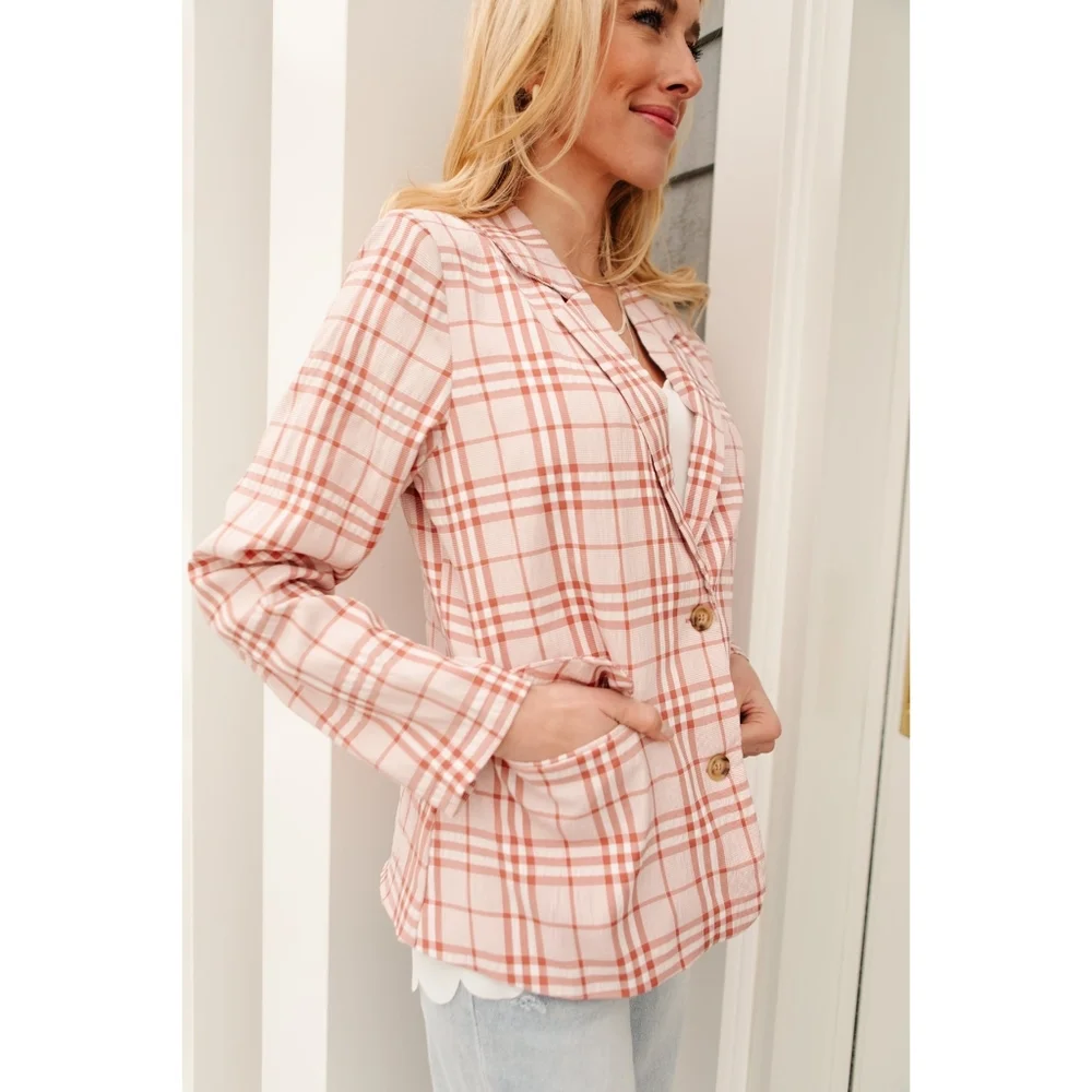 DRESSED IN PLAID BLAZER IN PINK - Picture 9 of 10